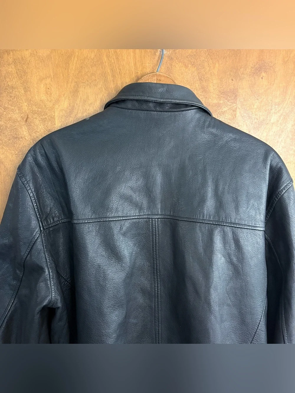 J. Crew Vintage Men's Black 100% Leather Bomber Jacket 90s Mcbling Grunge Preppy